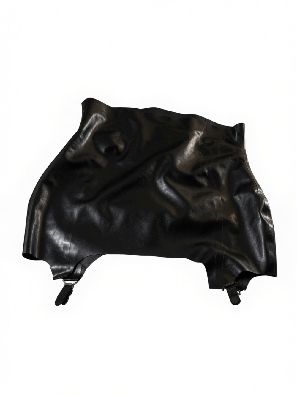 Black genuine 100% Latex Mini Skirt with grarters